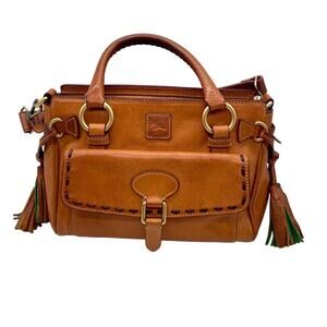 Dooney & Bourke Florentine Leather Satchel Saddle Shoulder Bag Quiet Luxury